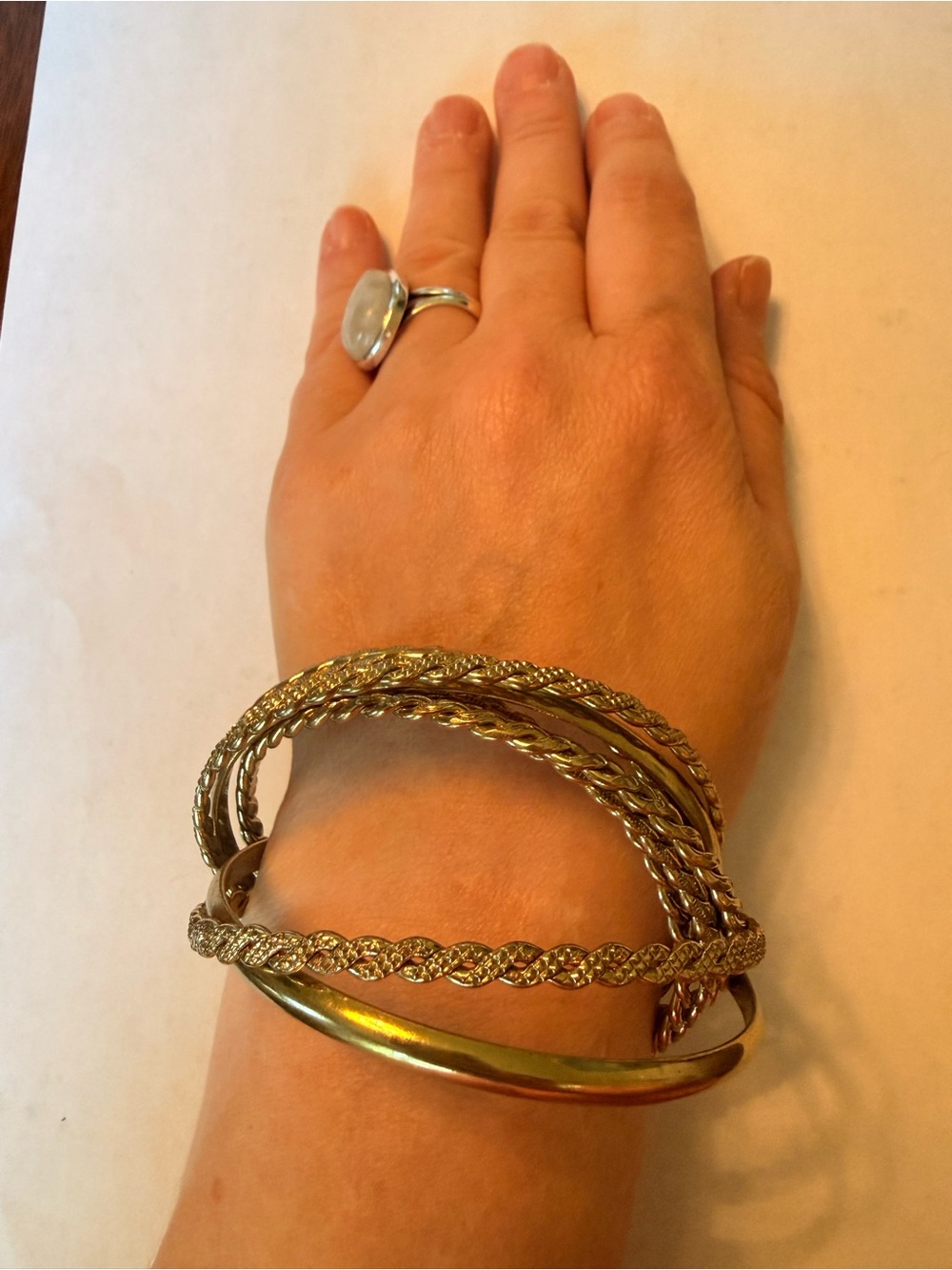 Gold-Tone Multi-Row Braided Bangle Bracelet - Women's Jewelry